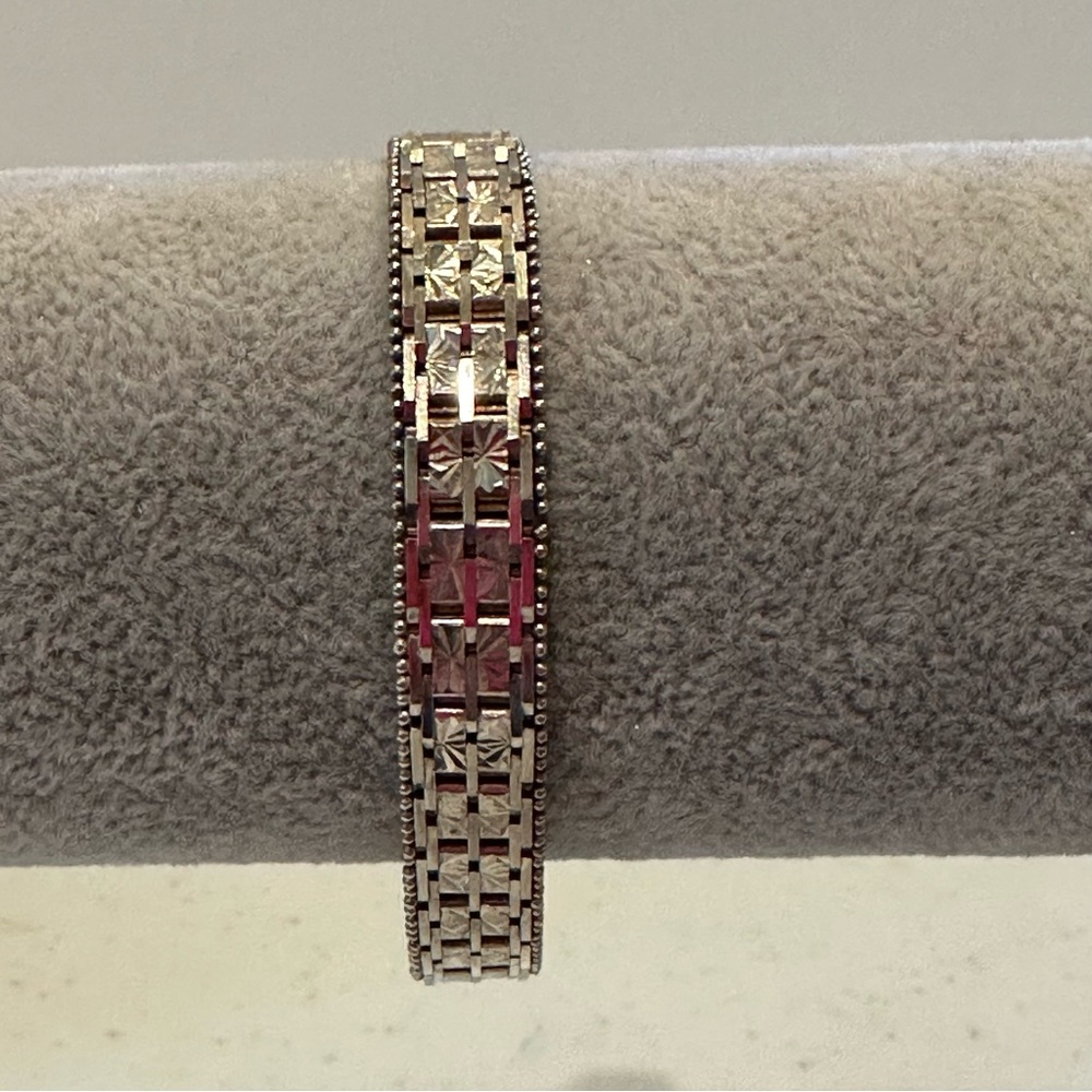 Milor Italy Sterling Silver .925 Bracelet - basket weave pattern - 22 grams